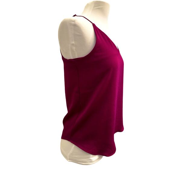 Express SP Magenta Purple Tank Top Flowy Feminine Vneck Classy Versatile Office - Picture 5 of 7